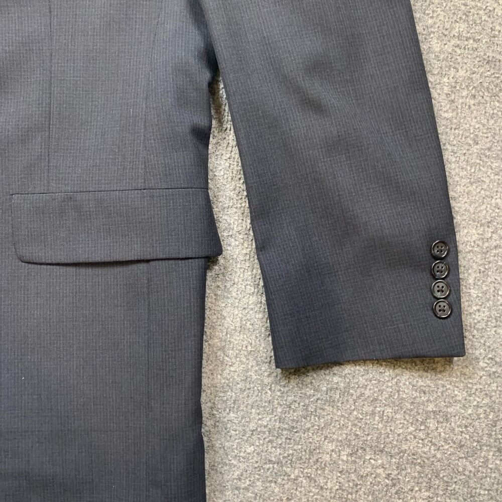 Vintage Hart Schaffner Marx Blazer Mens 44R Navy Windowpane Sport Coat Made USA - Picture 3 of 16